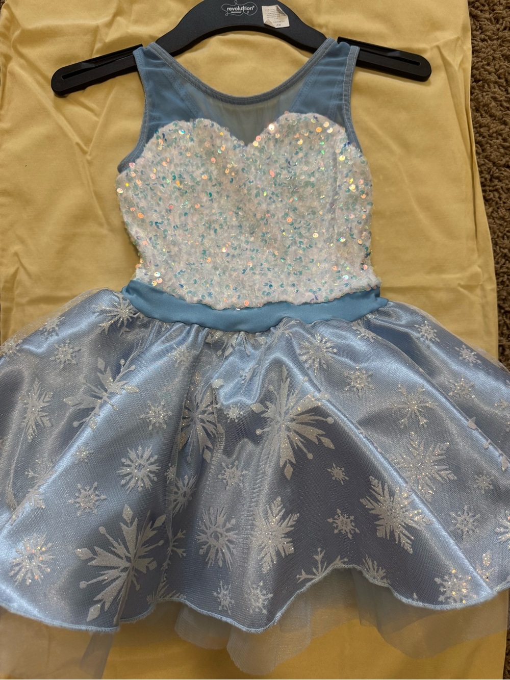 Blue Sequin Snowflake Kids Costume Dress by